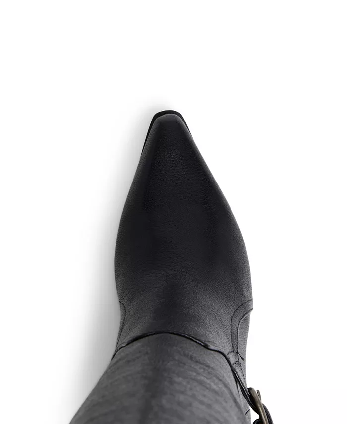 Женские высокие сапоги-ботфорты с пряжкой Aldo, черный — фото 4