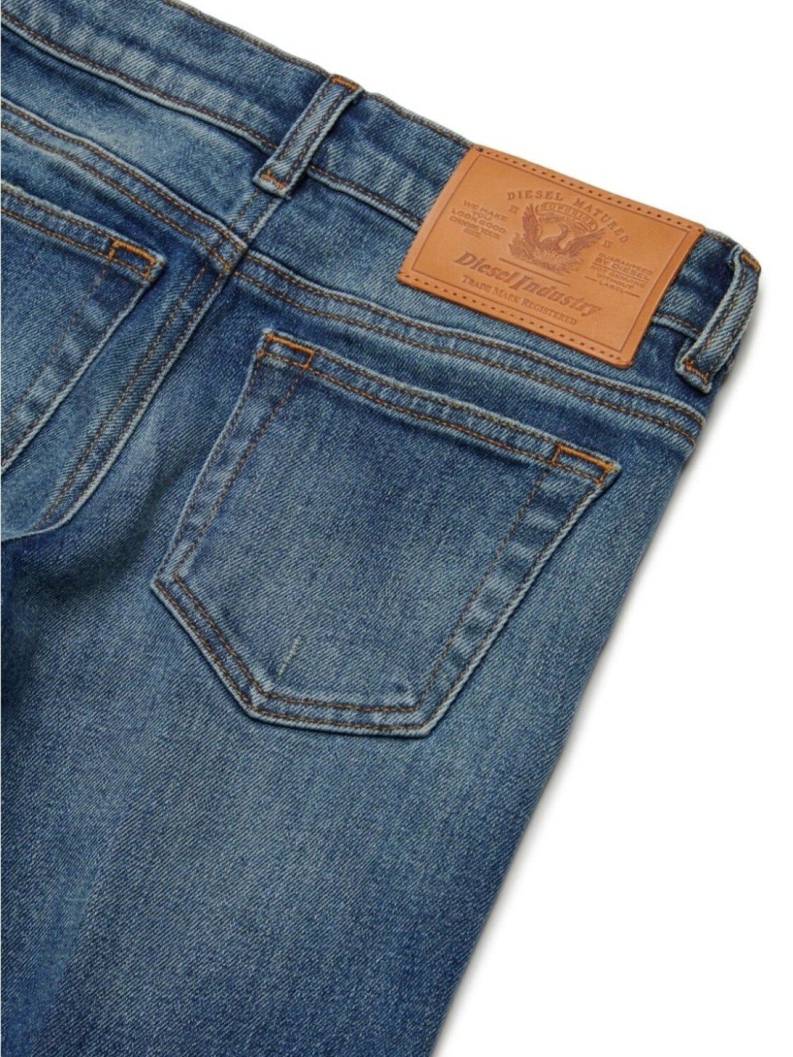 Diesel Kids расклешенные джинсы с эффектом потертости, синий — фото 4
