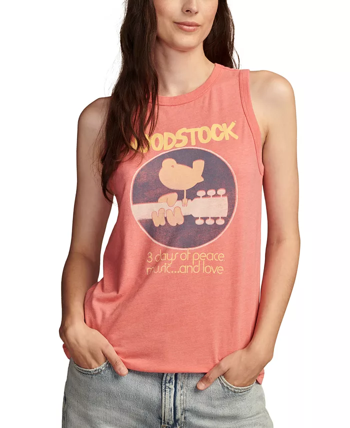 

Женская майка с принтом Woodstock Lucky Brand, оранжевый