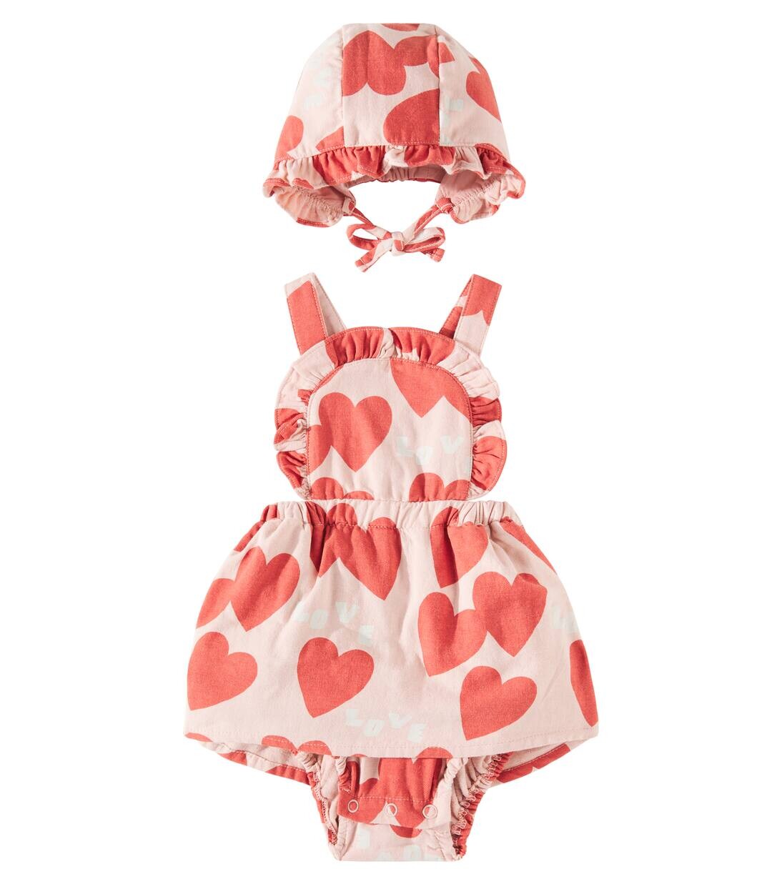 

Комплект из хлопкового платья и чепчика Baby Love Frill Jellymallow, розовый