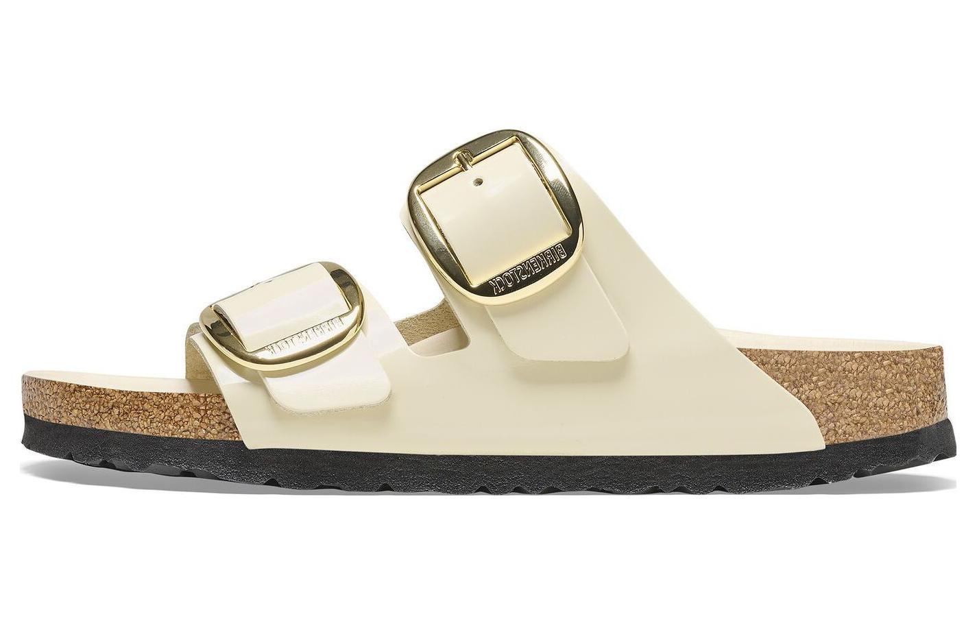 Женские кожаные сандалии Arizona с пряжками Birkenstock, Ecru