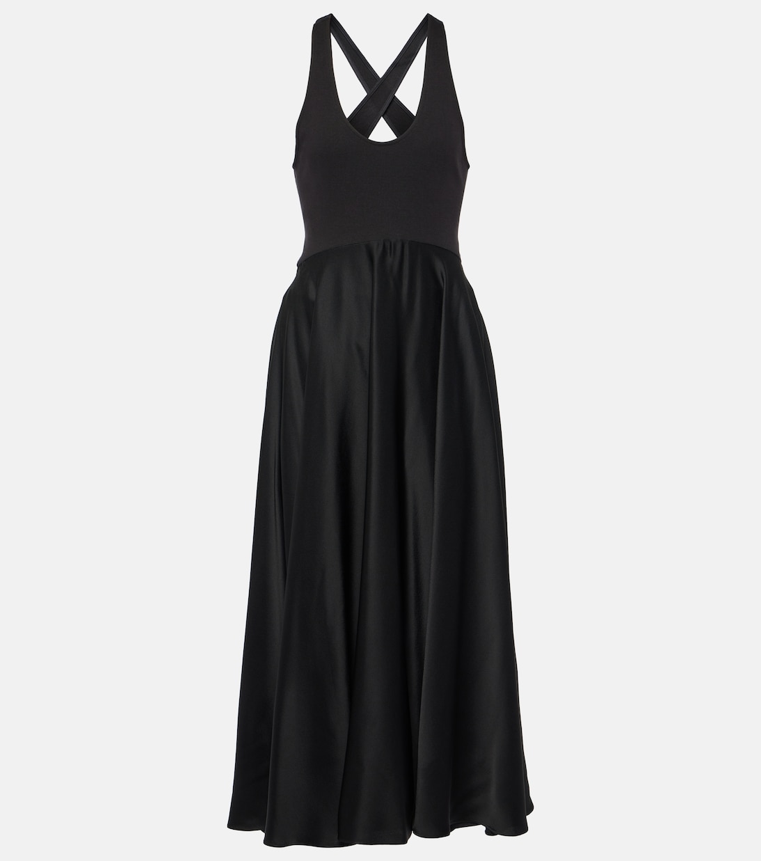 

Платье миди из смесового хлопка Alaïa, черный