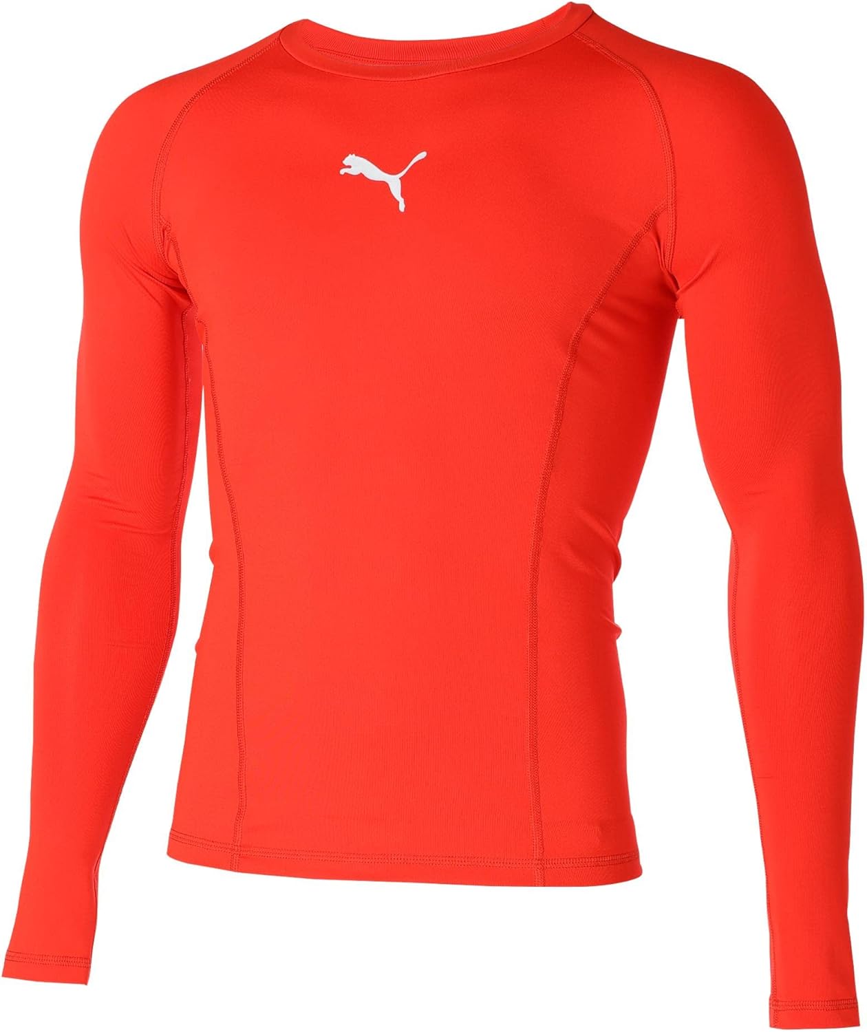 

Мужская футболка PUMA LIGA BASELAYER с круглым вырезом и длинными рукавами (658223) - влагоотводящий, быстросохнущий компрессионный внутренний слой для футбола, красный