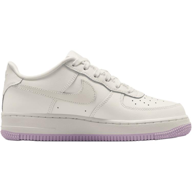 Nike Детские низкие скейтбордистские кроссовки Air Force 1, белые с фиолетовыми вставками — фото 3