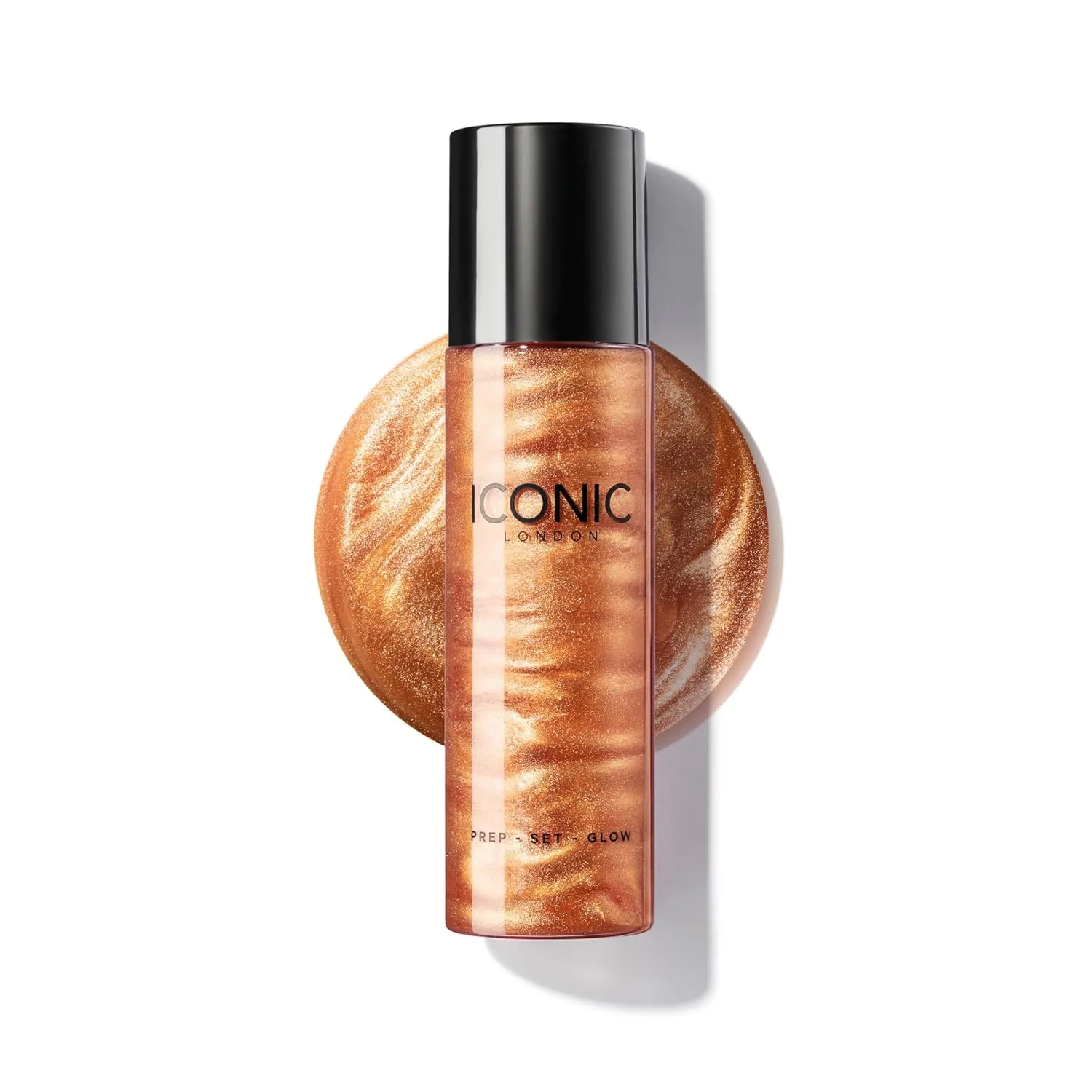 ICONIC LONDON Prep-Set-Glow | Увлажняющий + фиксирующий + придающий сияние спрей, формула 3-в-1 для влажного, сияющего финиша, Glow