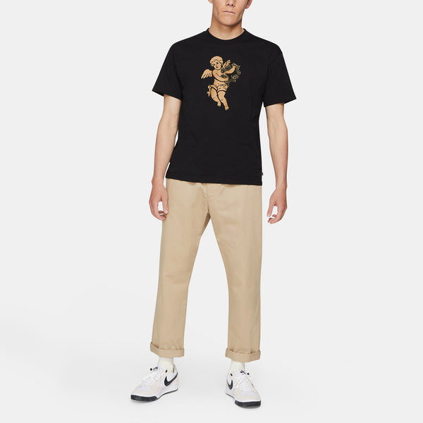 Футболка sb athleisure casual sports breathable angel printing skateboard short sleeve black Nike, черный — фото 3