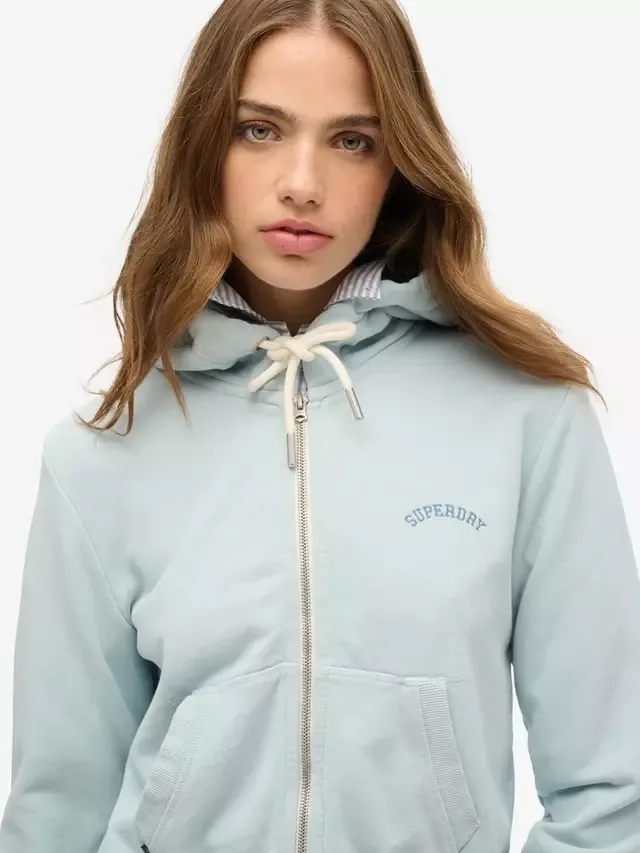 Спортивная укороченная толстовка на молнии Superdry, Winter Sky Blue — фото 4