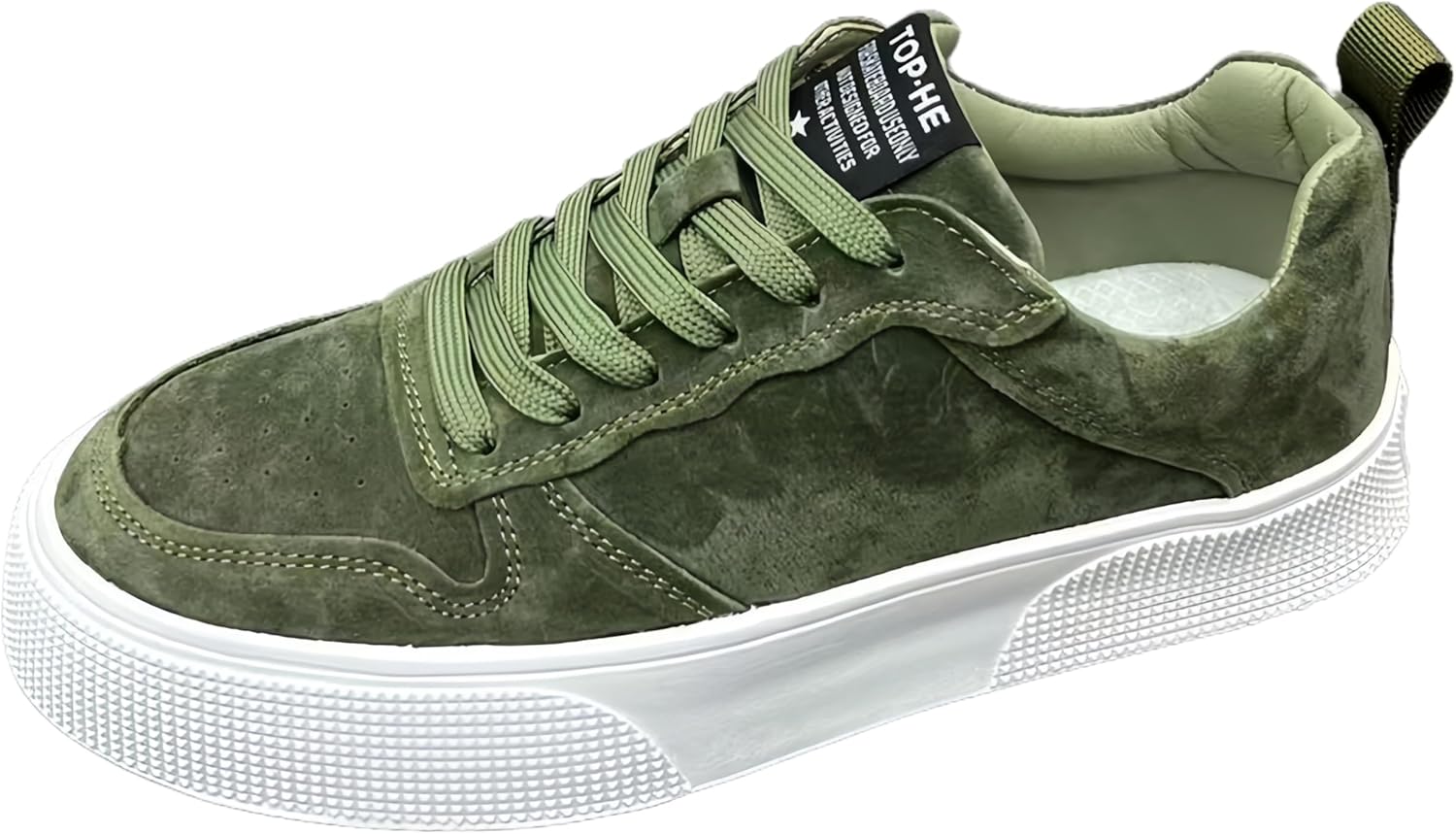 

Мужские кроссовки большого размера в ретро-стиле из искусственной кожи. Легкие, мягкие, удобные, дышащие, с противоскользящей подошвой, долговечные и легкие в надевании и снятии Clolinde, зеленый