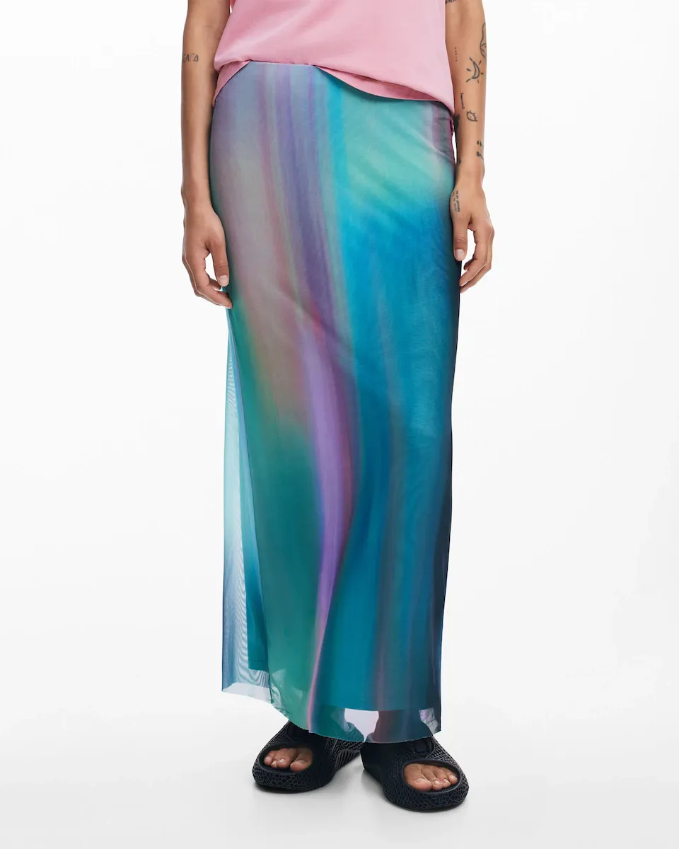 

Юбка из тюля с размытым эффектом Desigual, зеленый