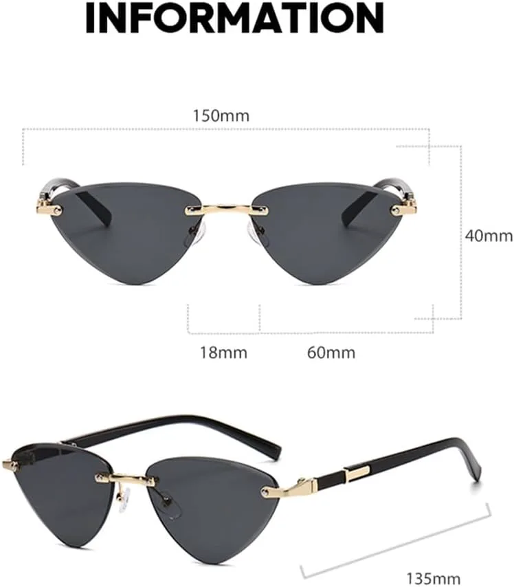 

Солнцезащитные очки треугольной формы, популярные среди женщин и мужчин, без оправы, модные солнцезащитные очки для путешествий, SUN3257 Generic, Gradient Grey