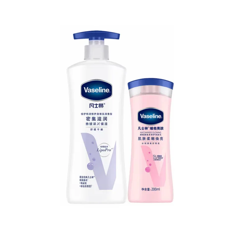 Vaseline Набор увлажняющего лосьона для тела с ниацинамидом, 400 мл + 400 мл, Two-Piece Set: 400ml Moisturizing Body Lotion+200ml Softening Body Lotion