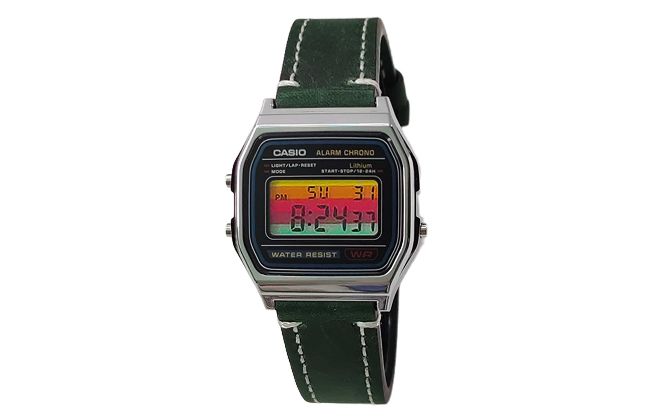 

CASIO Мужские часы Retrofit Series с кварцевым механизмом и ремешком из натуральной кожи, черный циферблат