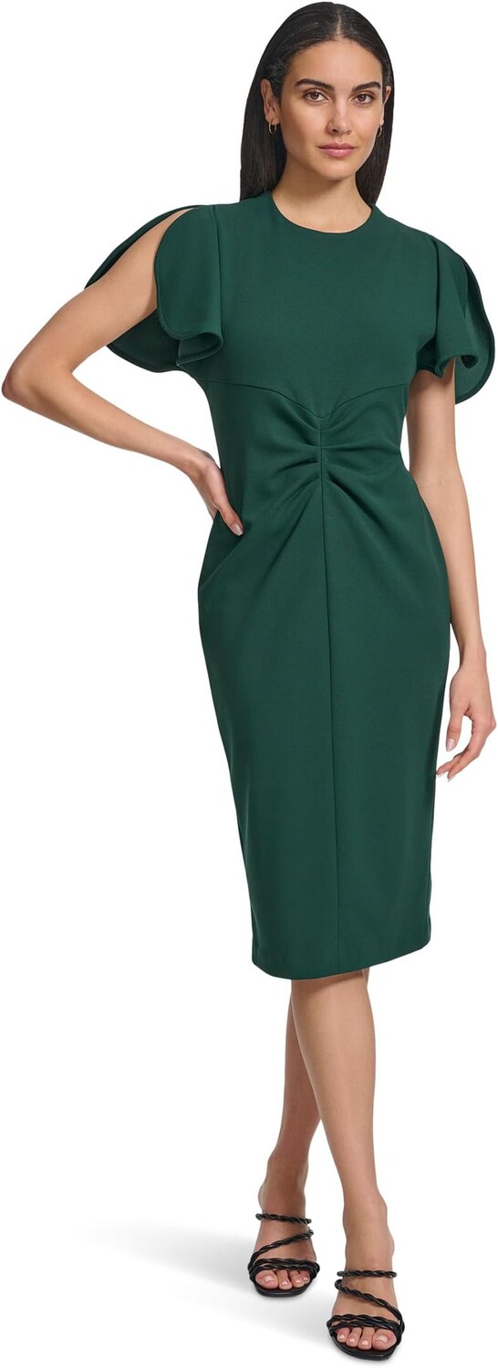 

Платье Calvin Klein Scuba Crepe Split Sleeve Sheath, цвет Malachite