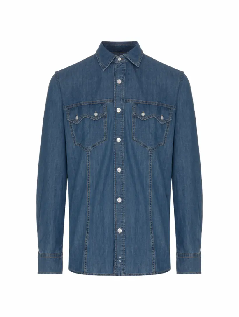 

Джинсовая рубашка Jacob Cohen, тёмно-синий