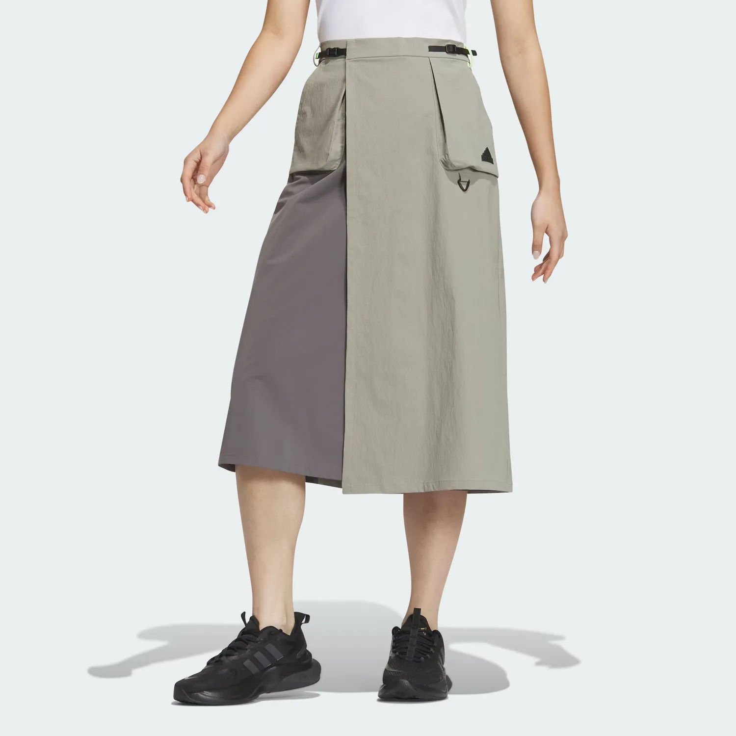 Adidas Юбка карго Casual длинная женская в цвете Pebble Silver Gray — фото 4