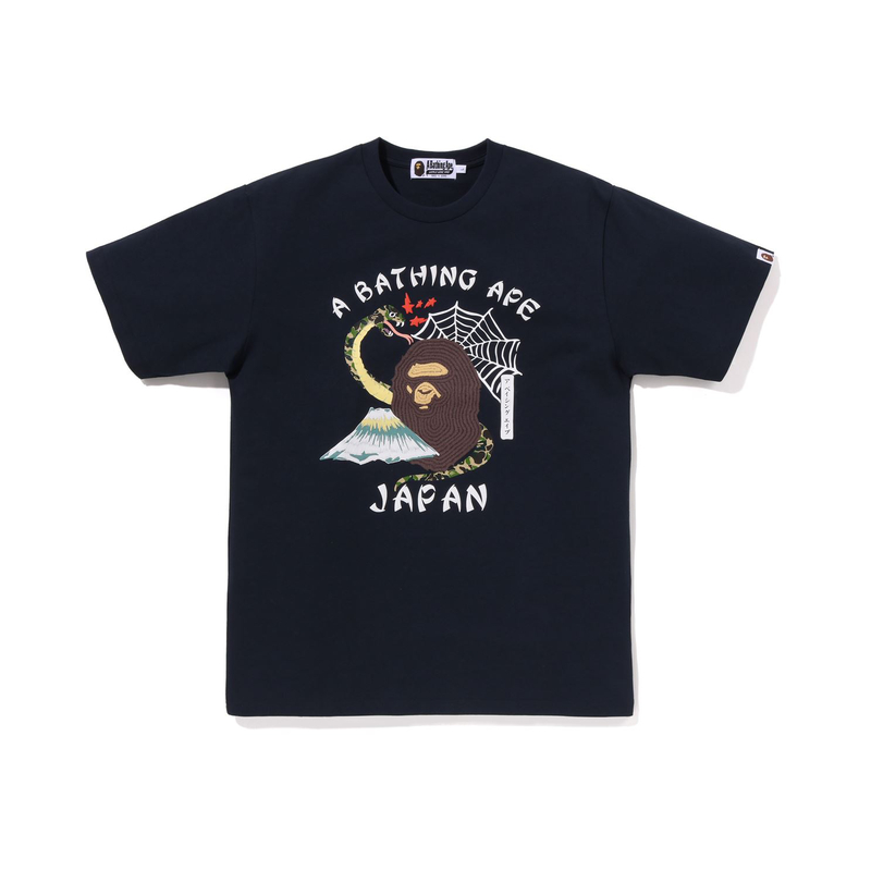 

Футболка Bape Japanese Culture A BATHING APE, Тёмно-синяя NYX