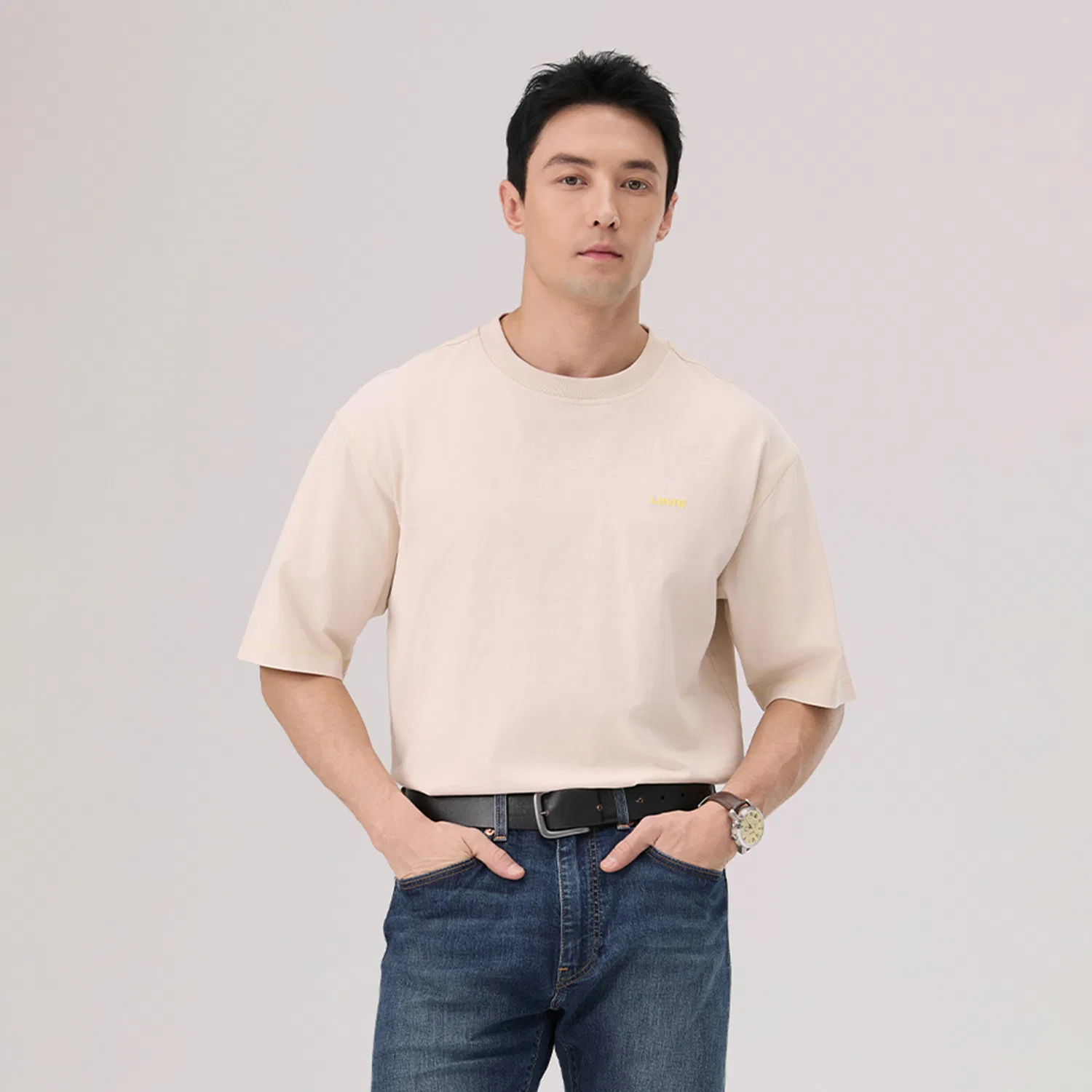 Футболка унисекс Khaki с круглым вырезом Levis — фото 4