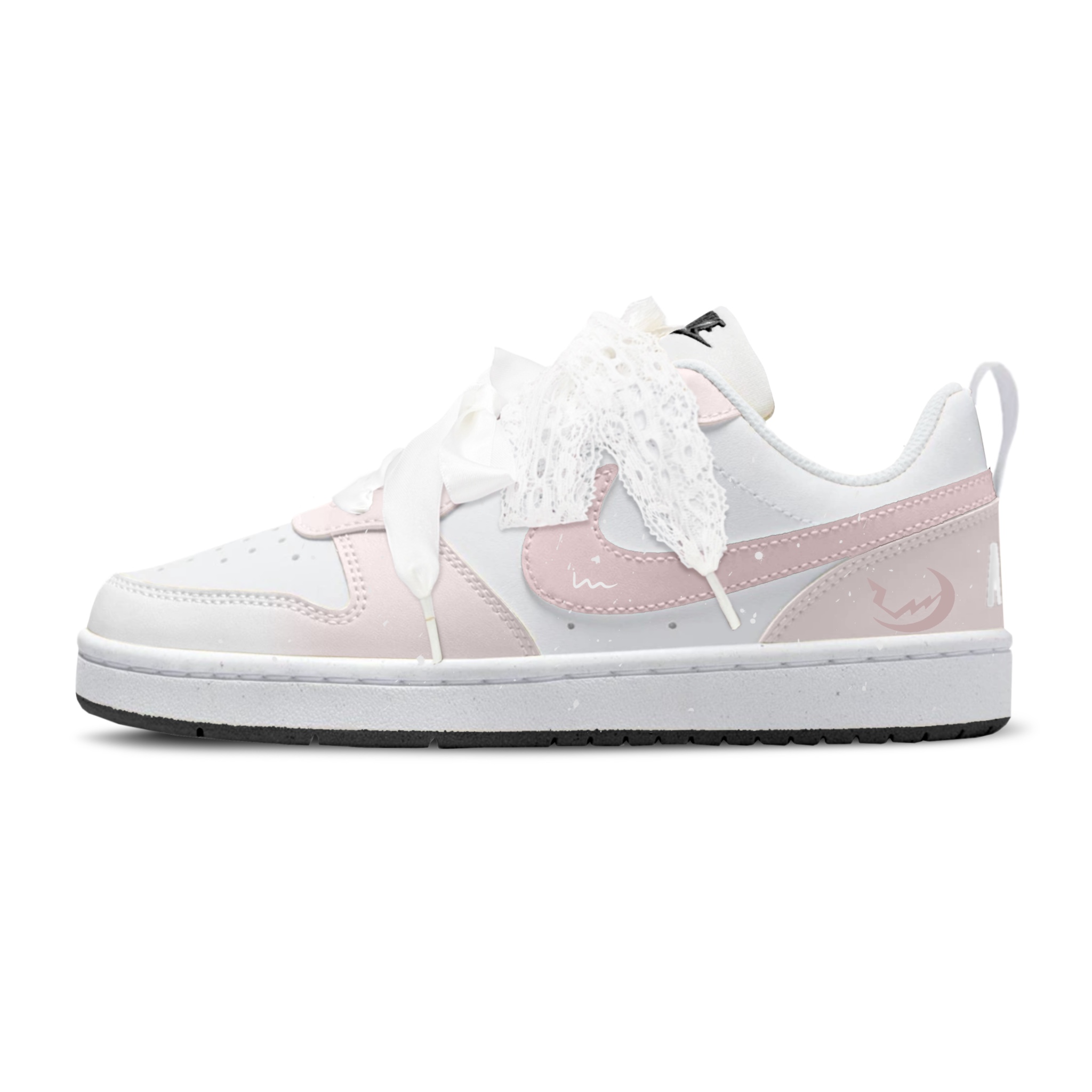 

Кроссовки для скейтбординга Court Borough Ballet Sugar Beans Low Top для детей и подростков Nike, розовый