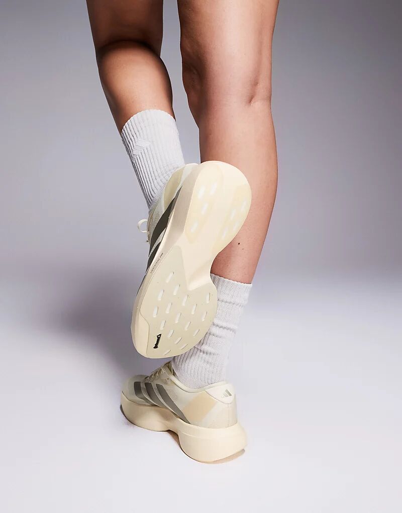 Кроссовки adidas Running Adizero EVO SL в кремово-белом и серебристом цветах Adidas Performance — фото 4