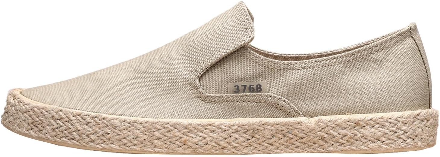 

Мужские легкие повседневные кроссовки в корейском стиле с дышащей верхней частью и льняной подошвой для комфорта и модного образа каждый день Generic, хаки