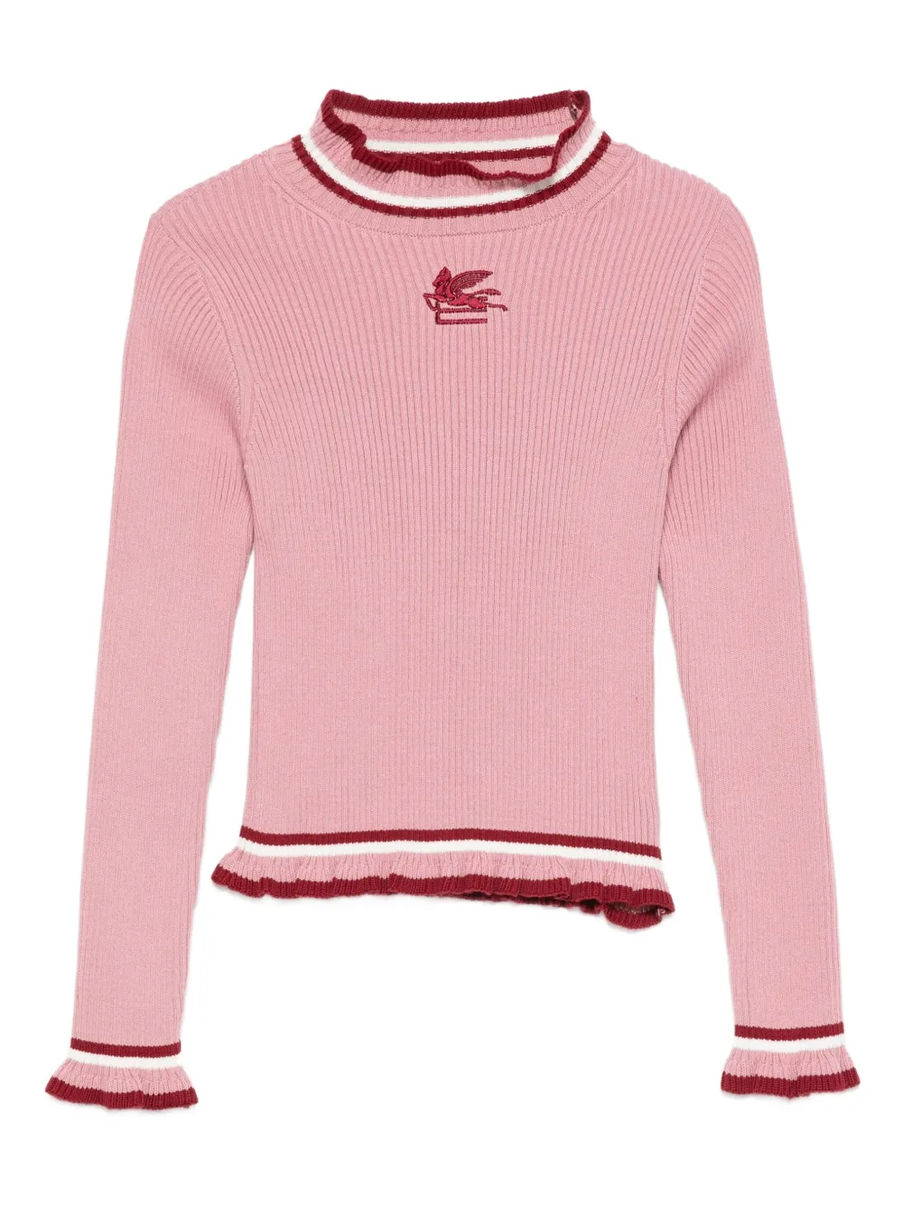 

Топ в рубчик с вышивкой ETRO KIDS, розовый