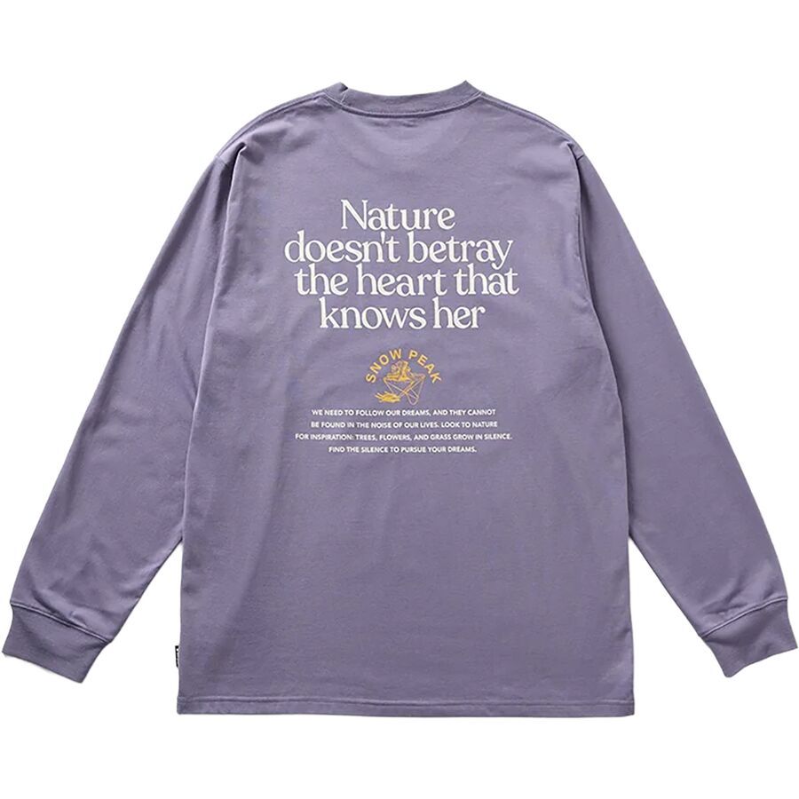 

Футболка Snow Peak Living With Nature Long-Sleeve Snow Peak, Purple, Белый, Футболка Snow Peak Living With Nature Long-Sleeve Snow Peak, Purple