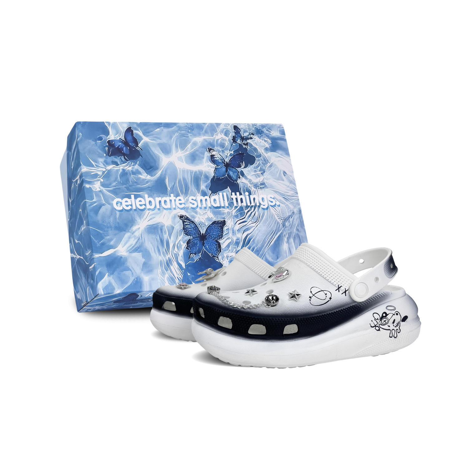 

Crocs Кроссовки Crush Clog унисекс черно-белые, цвет Black White