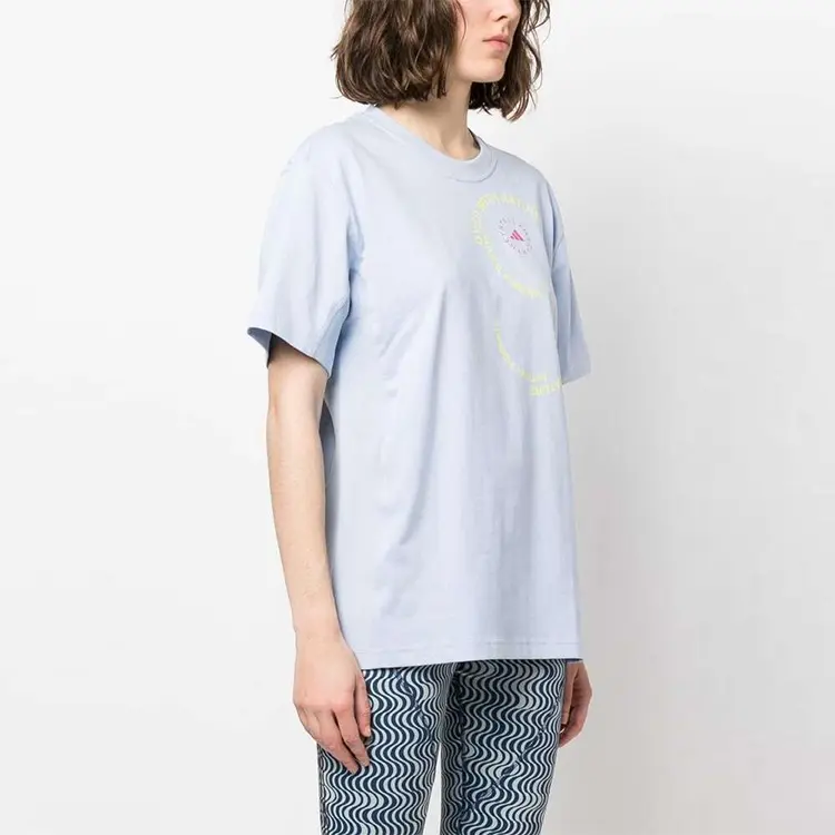 Футболка Stella Mccartney X унисекс светло-голубая Adidas, светло-голубой — фото 3