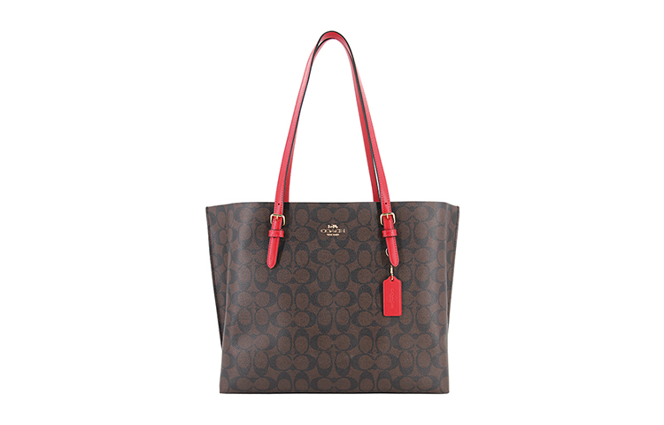 

Сумка-шоппер Mollie из ПВХ, большая сумка через плечо для женщин, темно-коричневая COACH