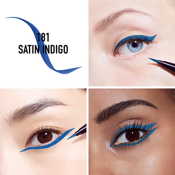 Водостойкий жидкий маркер для подводки глаз Diorshow On Stage Liner Dior, цвет satin indigo — фото 3