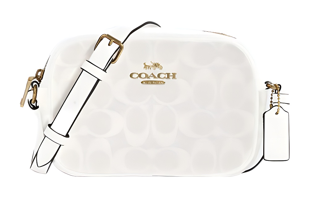 

COACH Кожаная сумка для фотоаппарата через плечо женская ледниково-белая