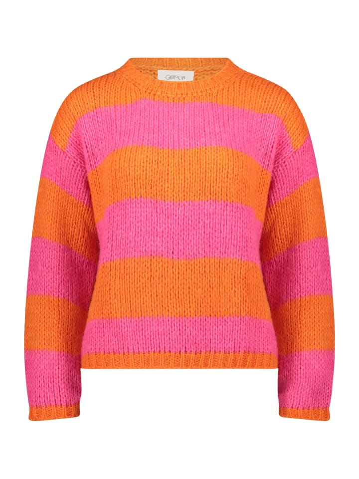 

CARTOON Вязаный свитер с круглым вырезом оранжево-розового цвета