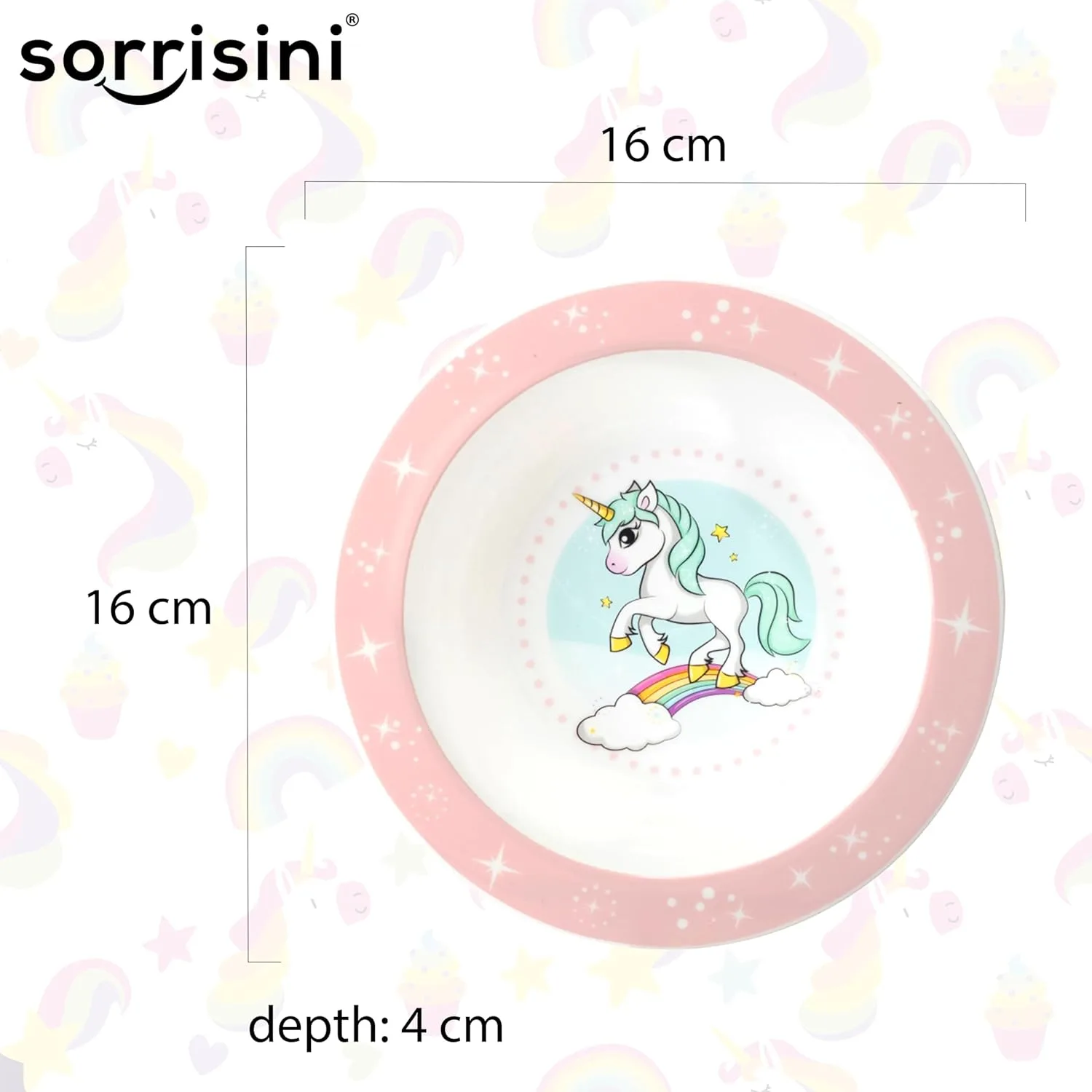 Детская многоразовая посуда Unicorn, набор для прикорма из прочного пластика для микроволновки Sorrisini — фото 4