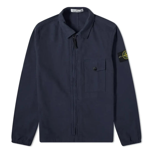 

Куртка garment dyed zip shirt overshirt 'navy' Stone Island, синий
