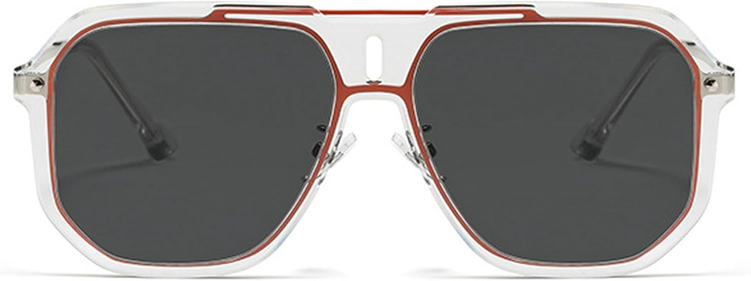 

Модные солнцезащитные очки-пилот для женщин, большие квадратные солнцезащитные очки в винтажном стиле с градиентным переходом цвета, очки с защитой от УФ-излучения UV400 mincl, Red Black