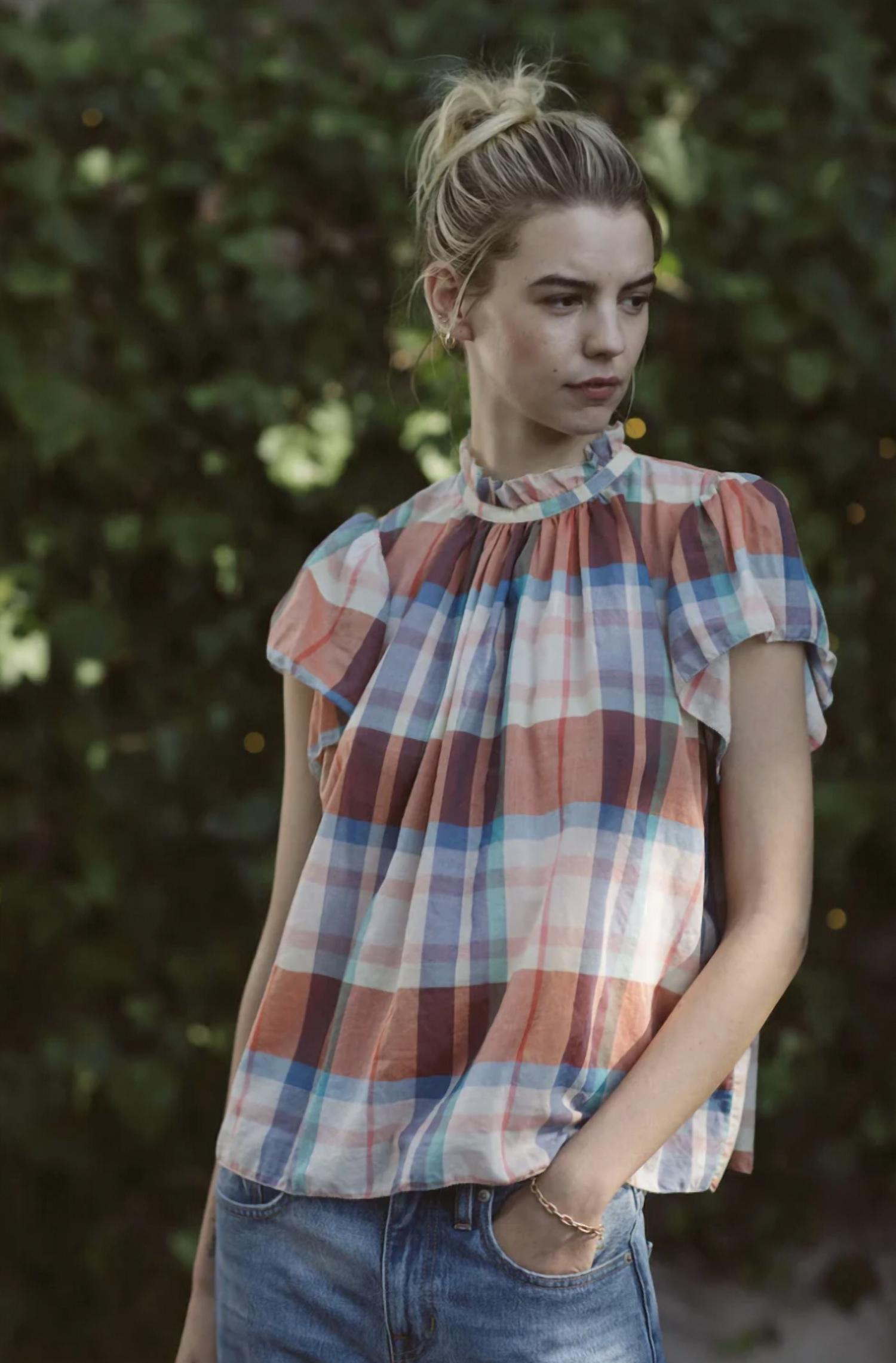 

Женская рубашка Carla Highneck в клетку Market TROVATA, цвет market plaid