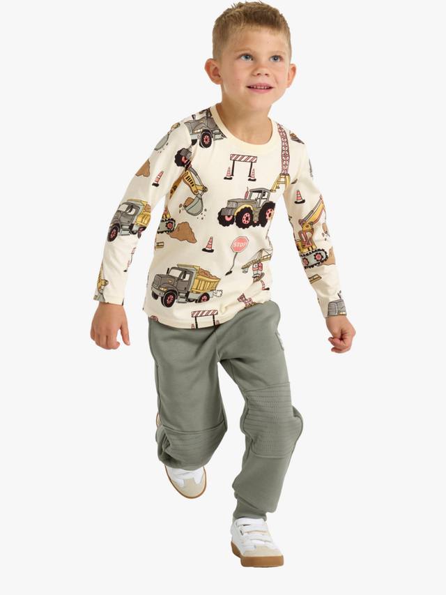 

Детская футболка с принтом строительной техники Lindex, Light Dusty Yellow