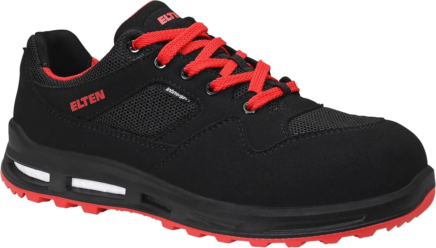ELTEN Унисекс ELTEN Lakers Xxt Low Esd S1p Защитные кроссовки для женщин и мужчин Спортивные легкие черные/красные с пластиковым колпачком