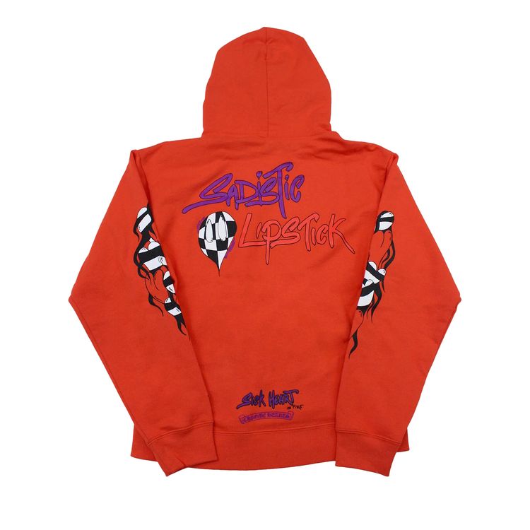 Худи Chrome Hearts Matty Boy Sadistic Lipstick Hoodie Red/Orange, красный — фото 2