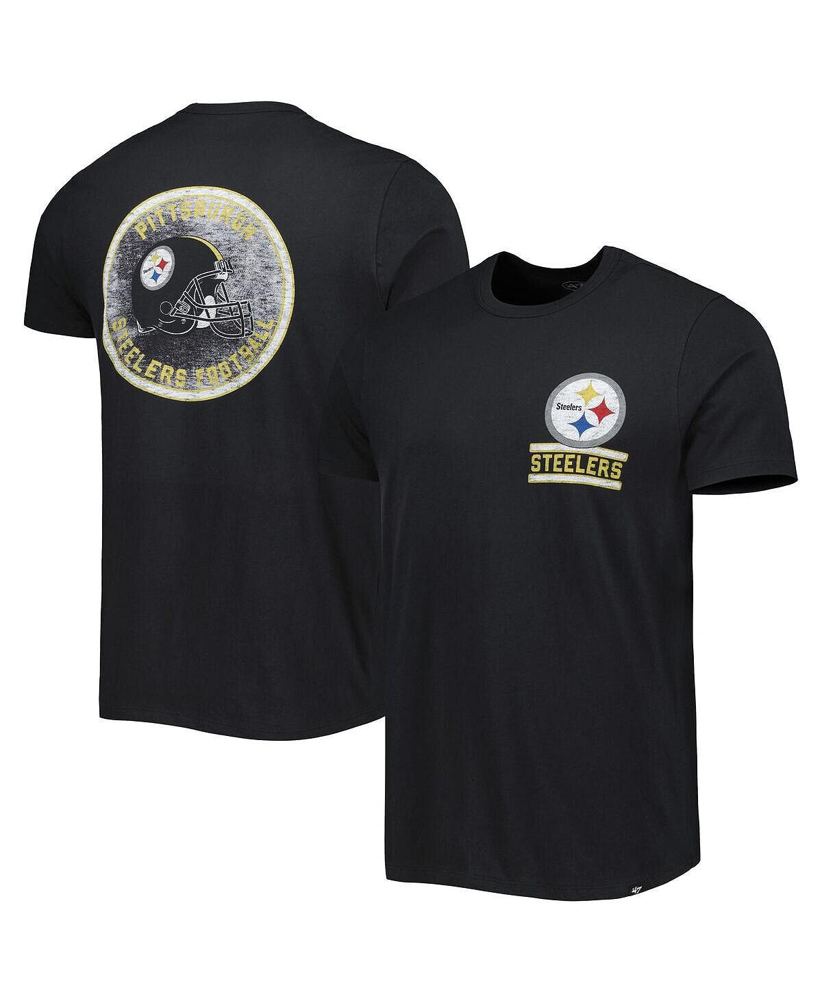 

Мужская черная футболка Pittsburgh Steelers Open Field Franklin '47 Brand, Черный, Мужская черная футболка Pittsburgh Steelers Open Field Franklin '47 Brand