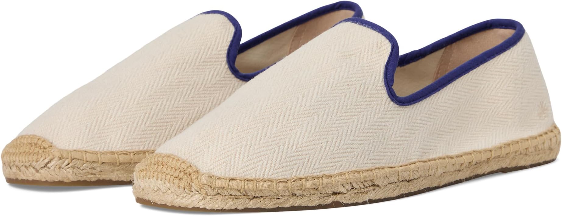 

Лоферы Soludos Smoking Slipper Espadrille, цвет Ivory / Dark Blue