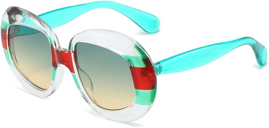 

Модные овальные солнцезащитные очки для женщин с контрастными цветами, ретро-стиль, прозрачные градиентные линзы, защита от УФ-излучения UV400. Мужские солнцезащитные очки в стиле панк, роскошные, SUN4703 Generic, Green