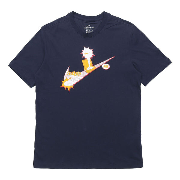 

Футболка как m sportswear nsw tee shoe swoosh короткий рукав Nike, синий