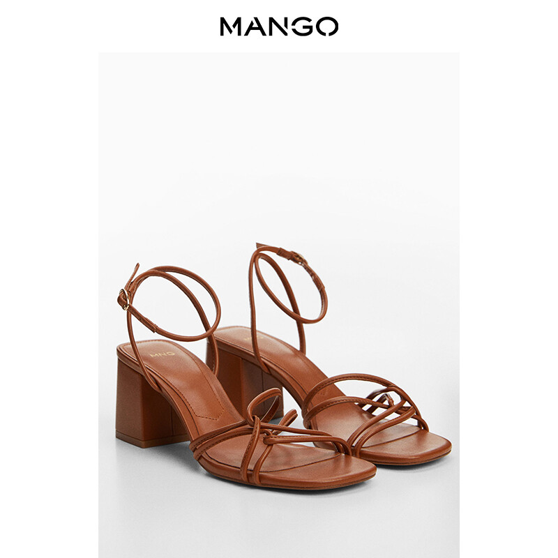 

Женские сандалии Mango на толстом каблуке, коричневый
