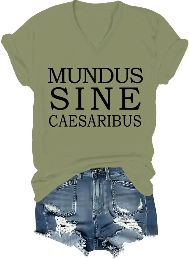 Футболка Mundus Sine Caesaribus A World Without Caesars V-Neck Unisex