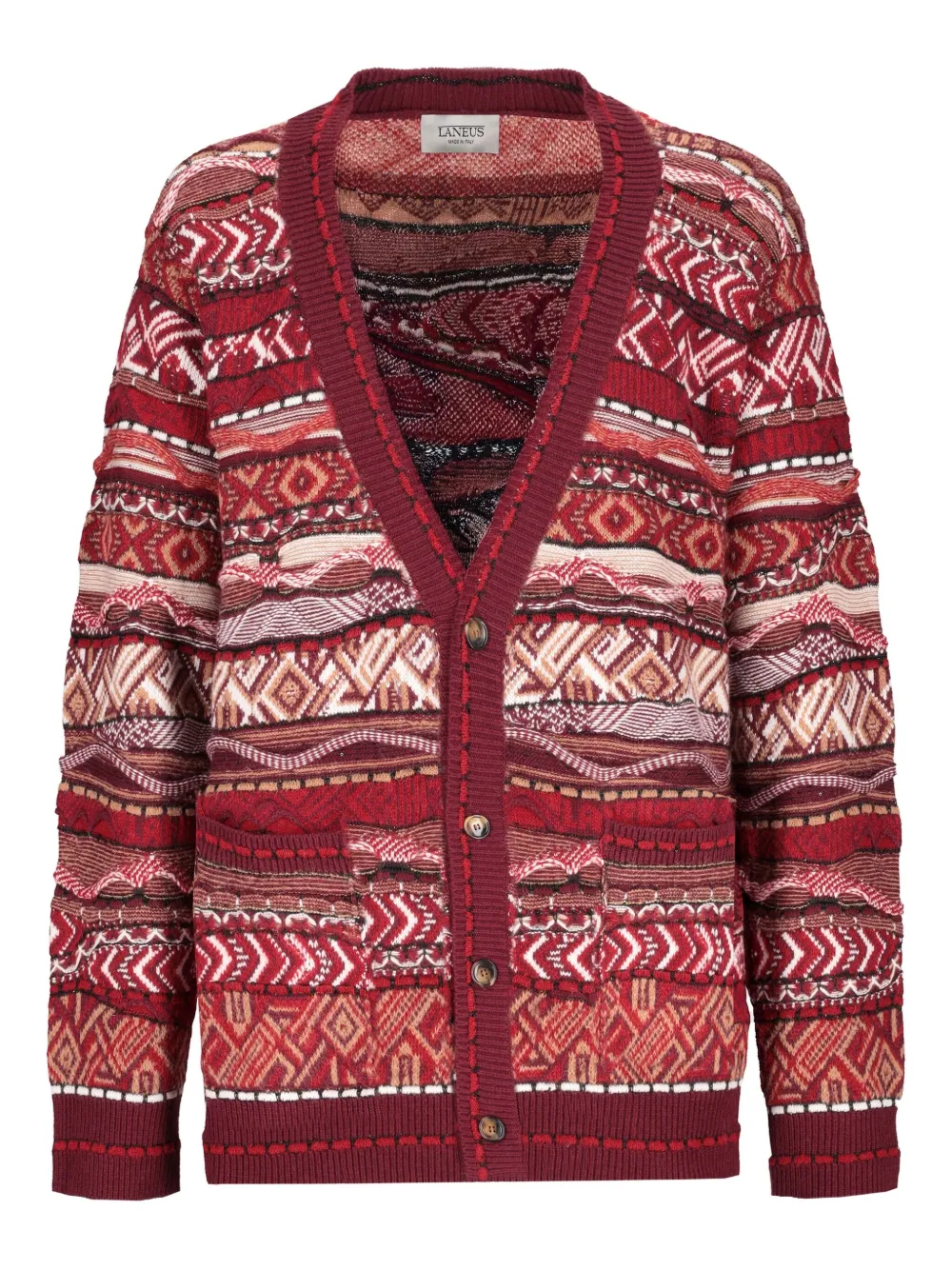 

Вязаный кардиган с узором Laneus, красный