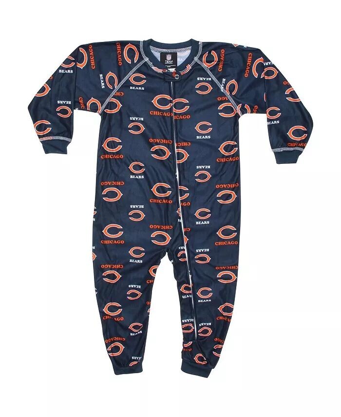 

Комбинезон реглан унисекс для малышей Chicago Bears с молнией и окантовкой - темно-синий Outerstuff, синий