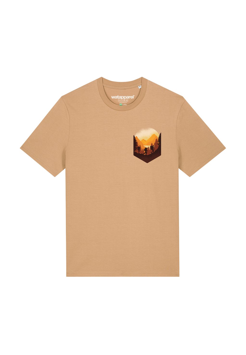 

Футболка с принтом HIKING IN THE MOUNTAINS watapparel, бежевый