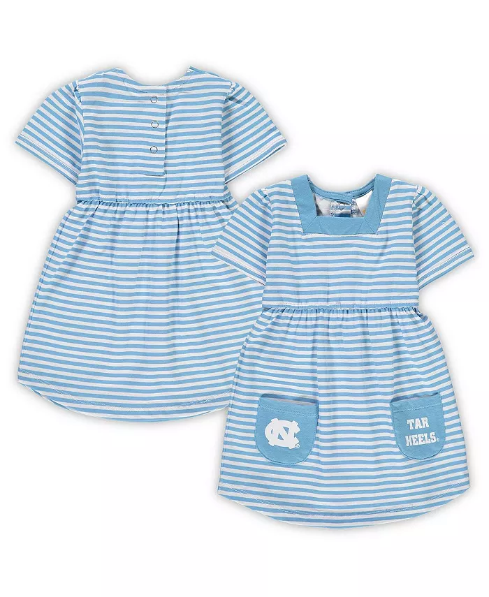 

Платье для девочек в полоску с карманами Carolina Blue North Carolina Tar Heels Little King Apparel