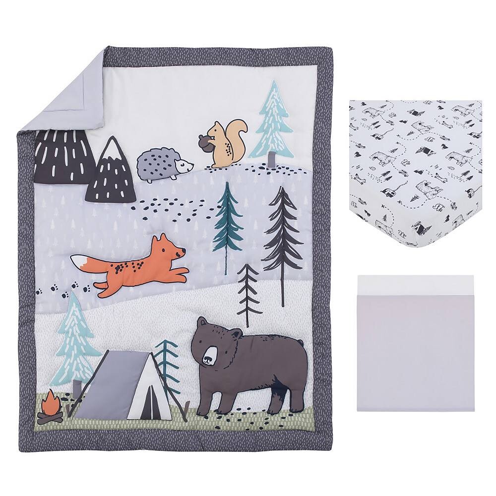 

Комплект постельного белья для детской кроватки Carter's Woodland Friends из 3 предметов, серый